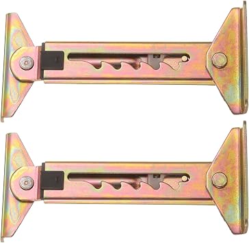 uxcell 2pcs 5 Levels Adjustable Lifting Brackets Angle Adjustable Hinge Lift Mechanism for Sofa Bed Massage Table Cupboard Wardrobe Triangle Color Zinc Finish