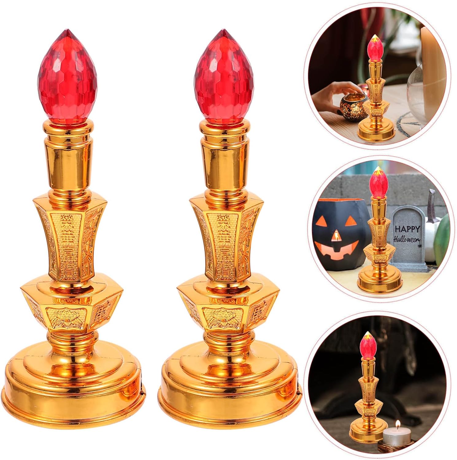 ORFOFE Electronic Household Vintage Delicate Electric Tea Accents Altar Led Faux Red Simulation Without Taper New Decor Candles Ancient Lights Lamps Lamp Wedding Votive Light Party