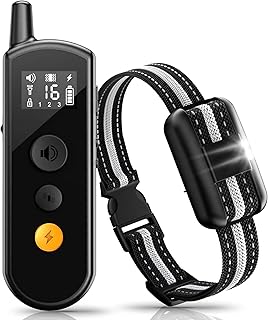 Dog Shock Collar with 4 Training Modes - Dog Training Collar with Remote - IPX8 Waterproof Training Collar for Dogs - Up to 2000FT Remote Range, Safe Shock Collar for Large Dog, Medium & Small Dogs