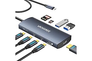 Plugable USB C Dual Monitor Adapter, USB-C Splitter