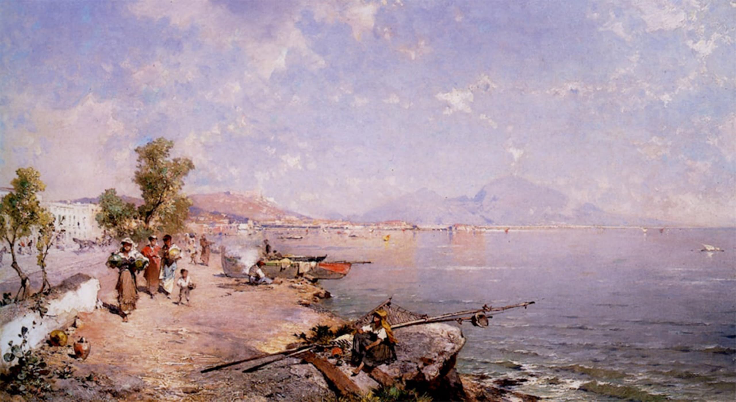SERENDIPITP Aesthetic Poster Photo Wall Print Retro Picture the Bay of Naples Byrichard Unterberger Modern Wall Artwork for Home Decor 60x90cm