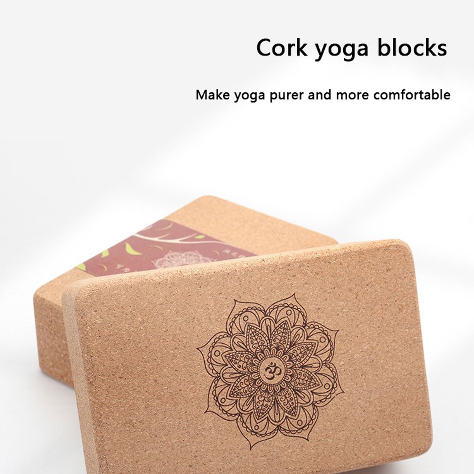 Yoga Block Kork 2er Set Erwachsene Yogablock robust & leicht Korkblock Yoga Zubehör umweltfreundlich für Übung,Pilates Training,Stretching,Meditation 22.5 * 14.9 * 7.4CM