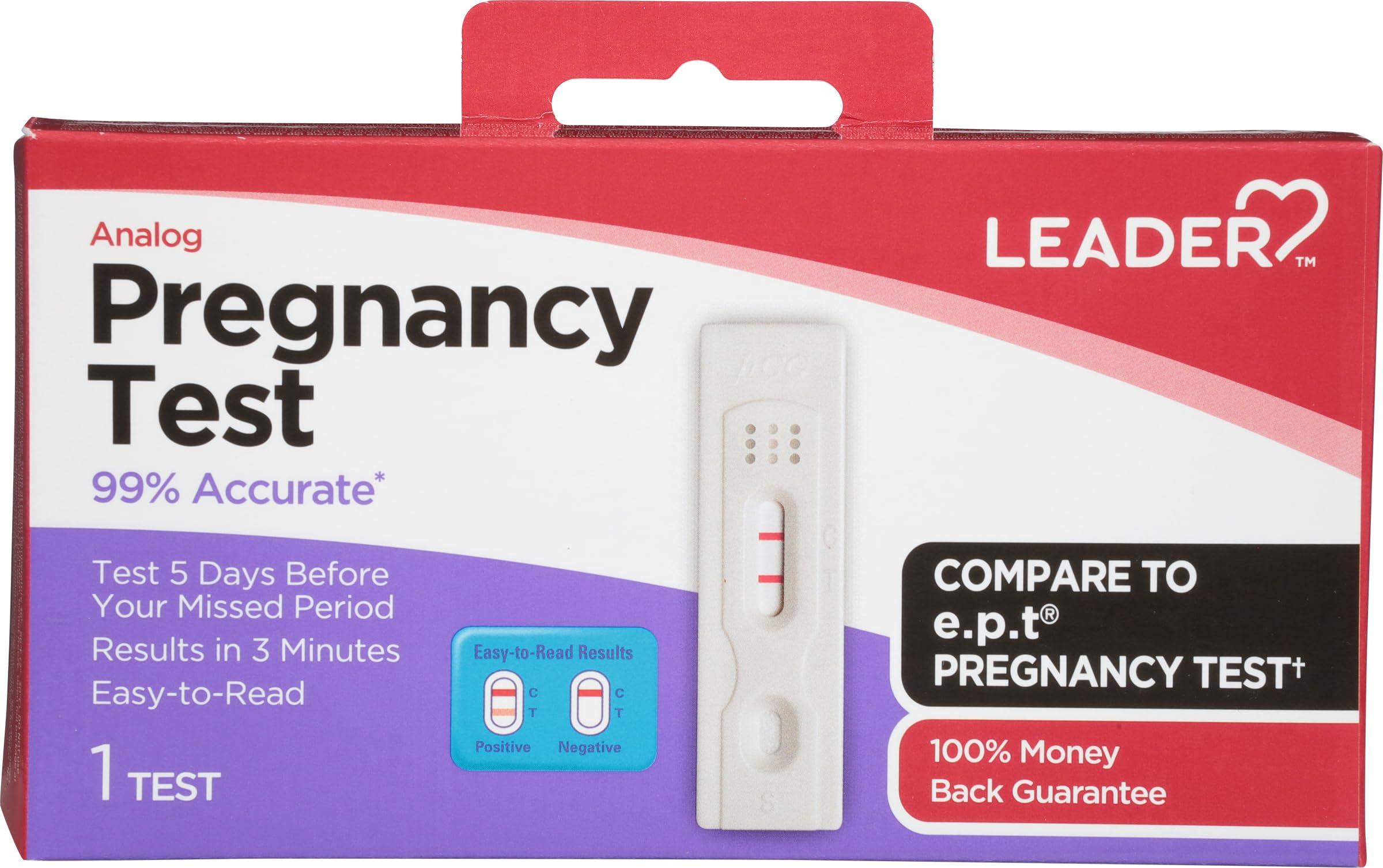 LEADER Analog Pregnancy Test, 1 Count