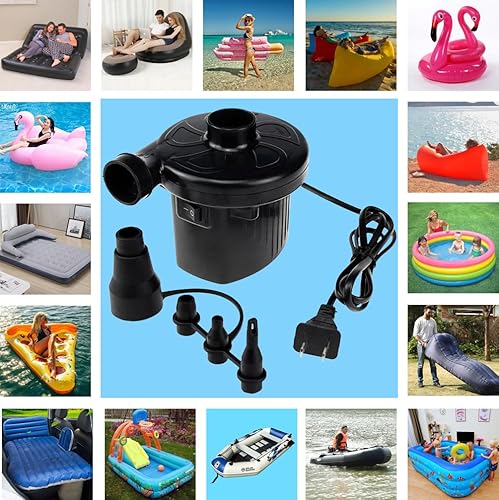 Miniatura 4 de Bomba de aire eléctrica AC 110V flujo de aire 300Lmin presión 3800pa equipada con 4 boquillas de interconexión utilizadas para piscinas inflables de