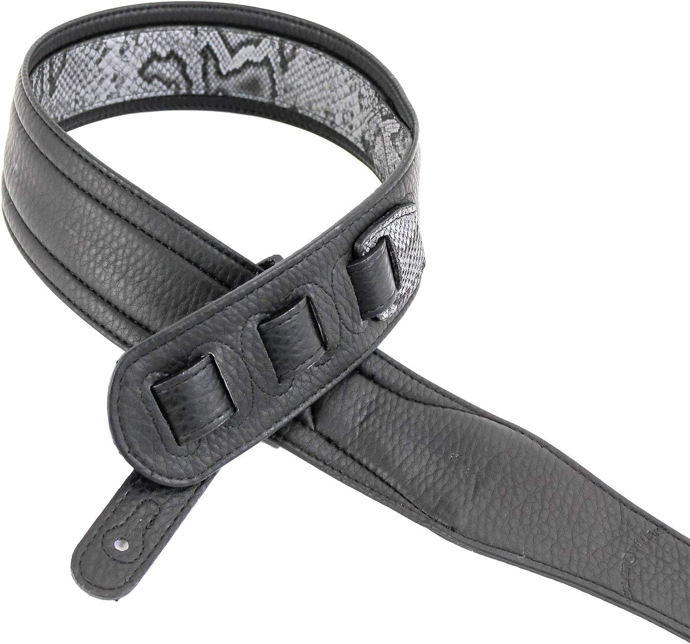 Walker & Williams SF-106 Slate Grey Python Textured Snake Pattern Strap with Snakehead