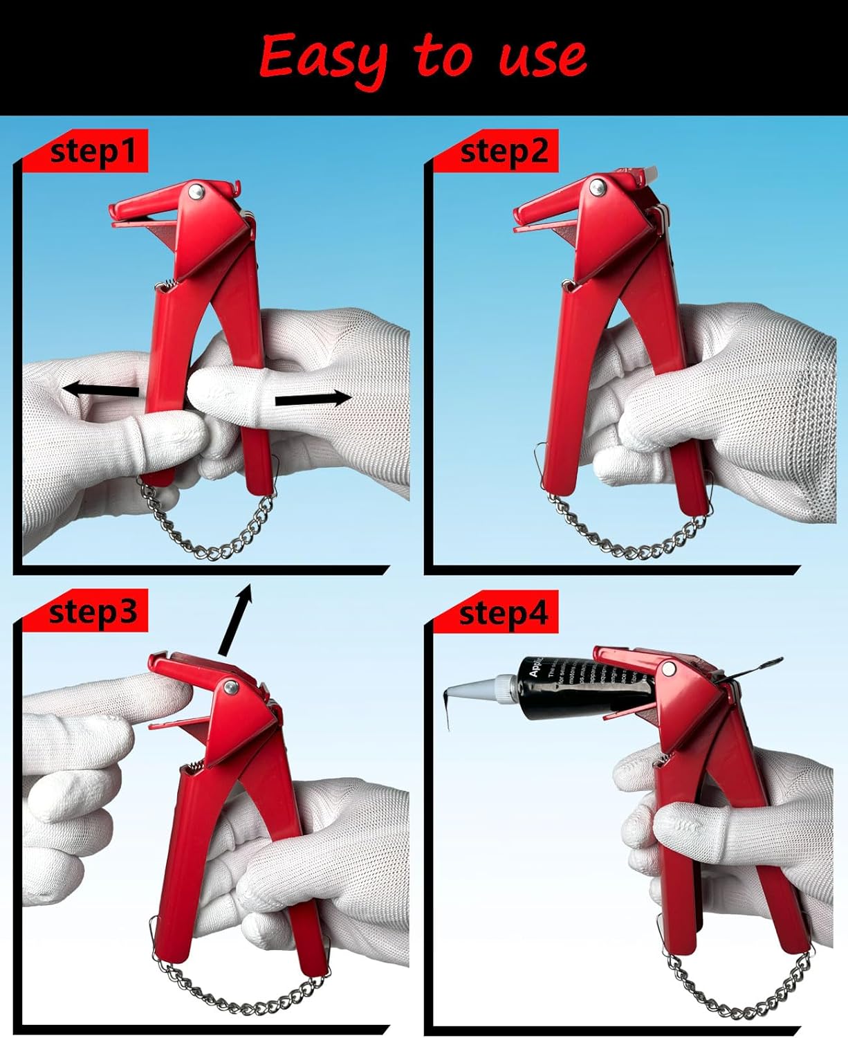 Automotive Repair hand Tools，RTV Tube Squeezer Tool, Tube Grip For Automotive RTV Silicone Sealant. 2.5” Industrial Size Silicone Squeezer. Reduce Waste, Ease Hand Fatigue, Improve Efficiency.