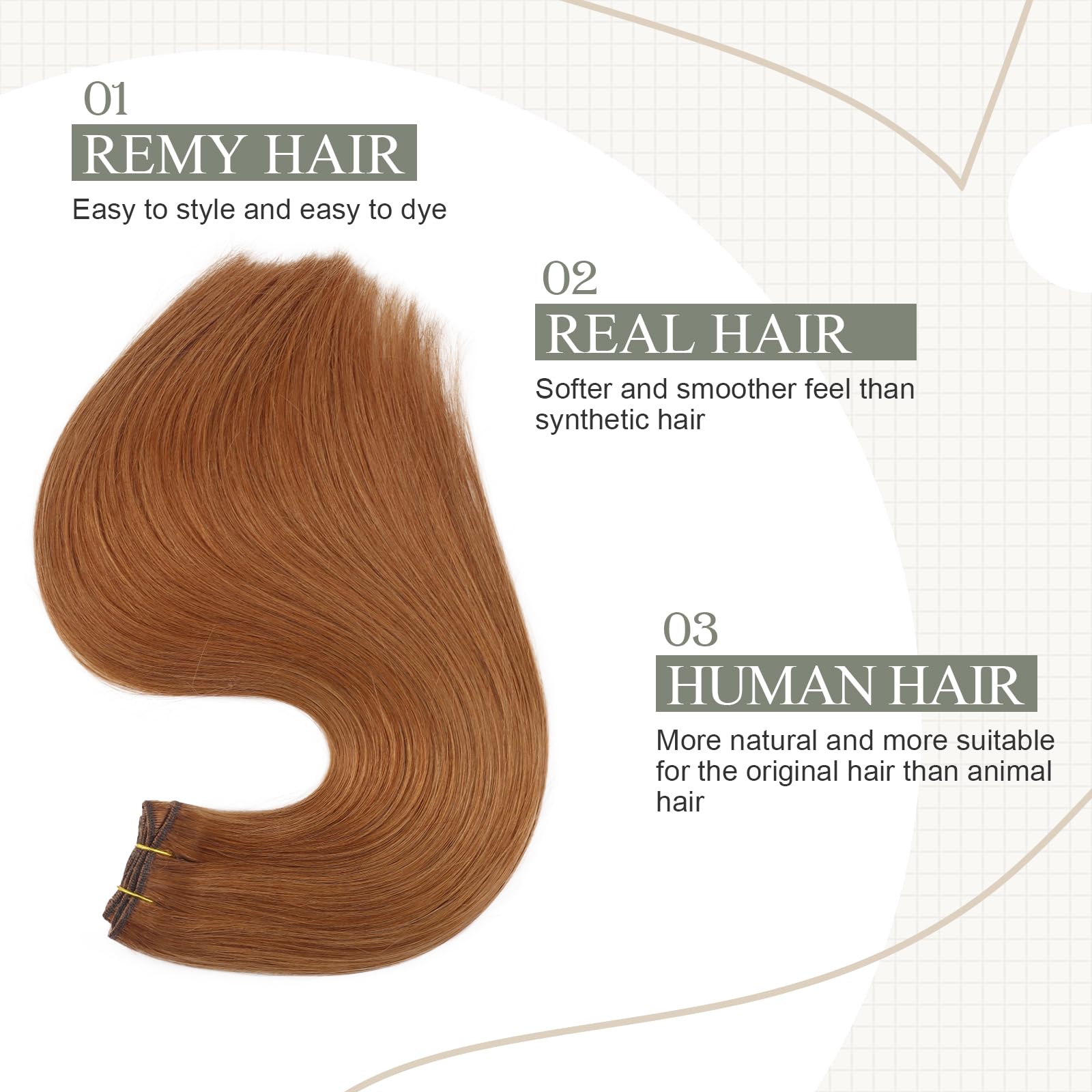 Fshine Tessiture Capelli Veri Marrone Rosso Extension Weft Capelli Umani Veri 40cm 100g Extension Capelli Tessitura Extension Matassa Capelli Veri #330