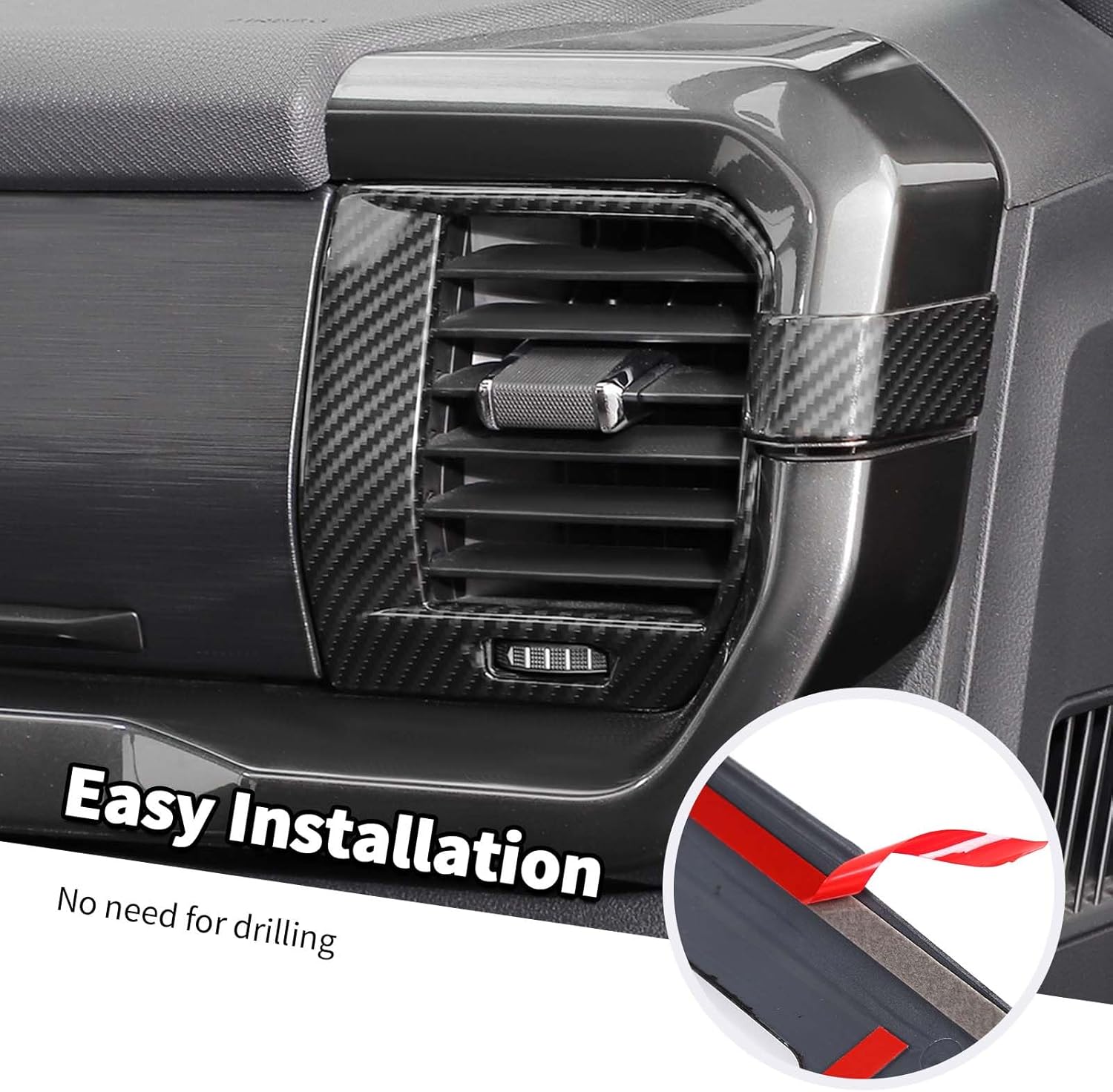 Jimen Compatible with Ford F150 2021-2024, 11PCS Interior Trim Kits - Navigation Panel, Dashboard Cover, Air Vent Trim, Gear Shift Frame (Carbon Fiber)