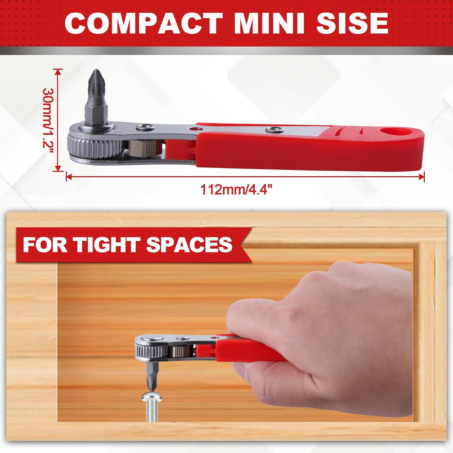 17 PCS Right Angle Ratcheting Screwdriver Set, 90 Degree Offset Screwdriver for Tight Spaces, 36-Tooth Reversible Mini Ratchet Set with 1/4" Phillips/Pozidriv/Slotted/Torx Bits and Sockets