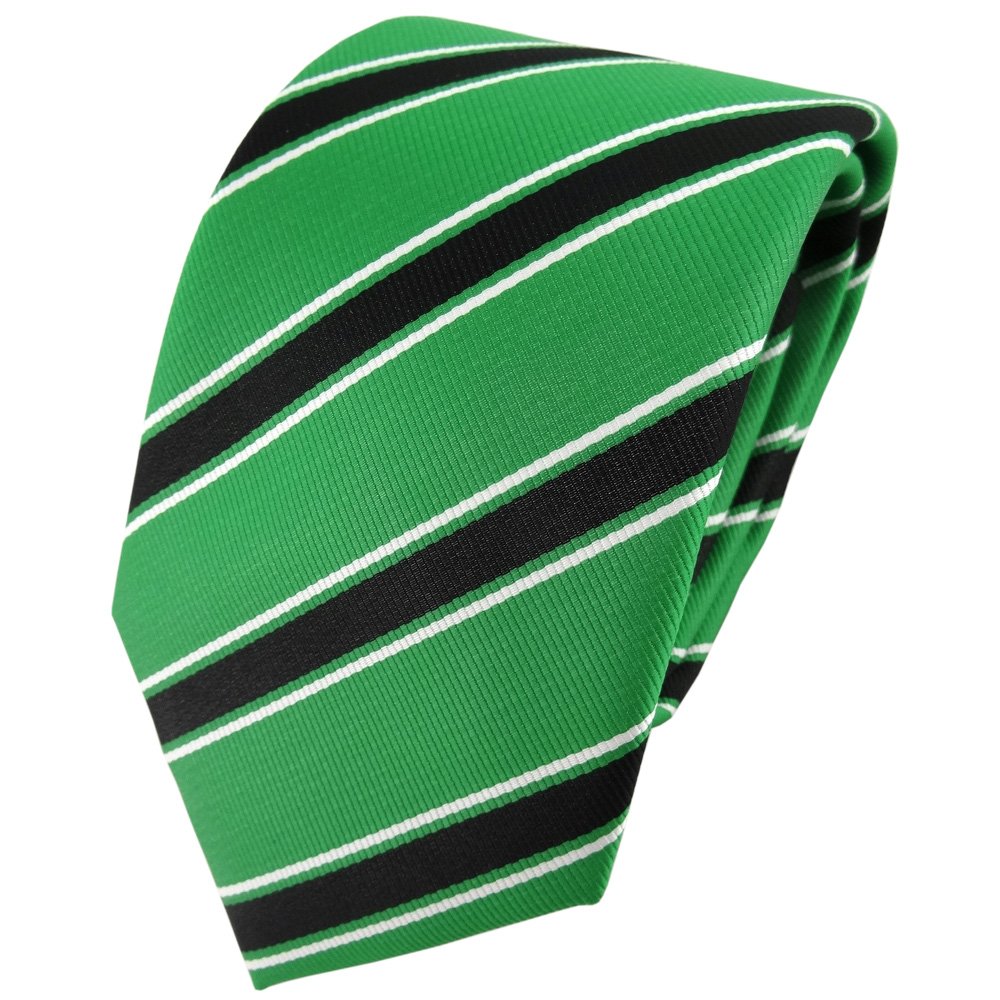 TigerTie Designer tie necktie green bright-green black white striped - necktie