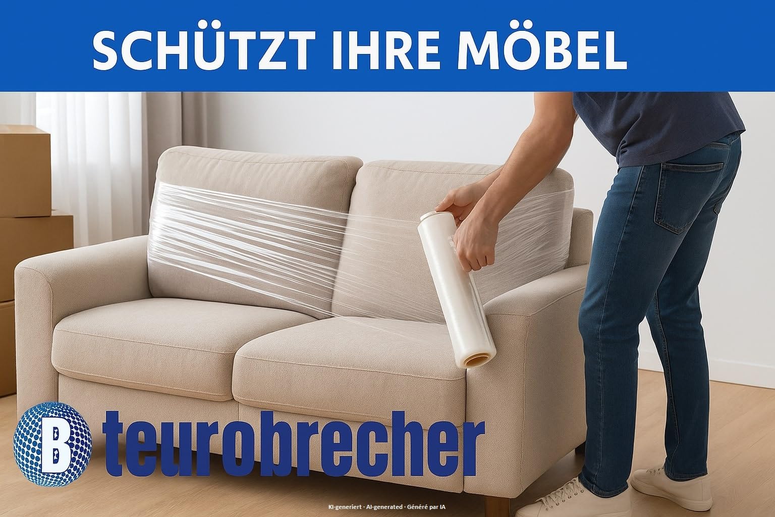 Stretchfolie Transparent 50cm 2,5 kg 23my Verpackungsfolie 6 Stück