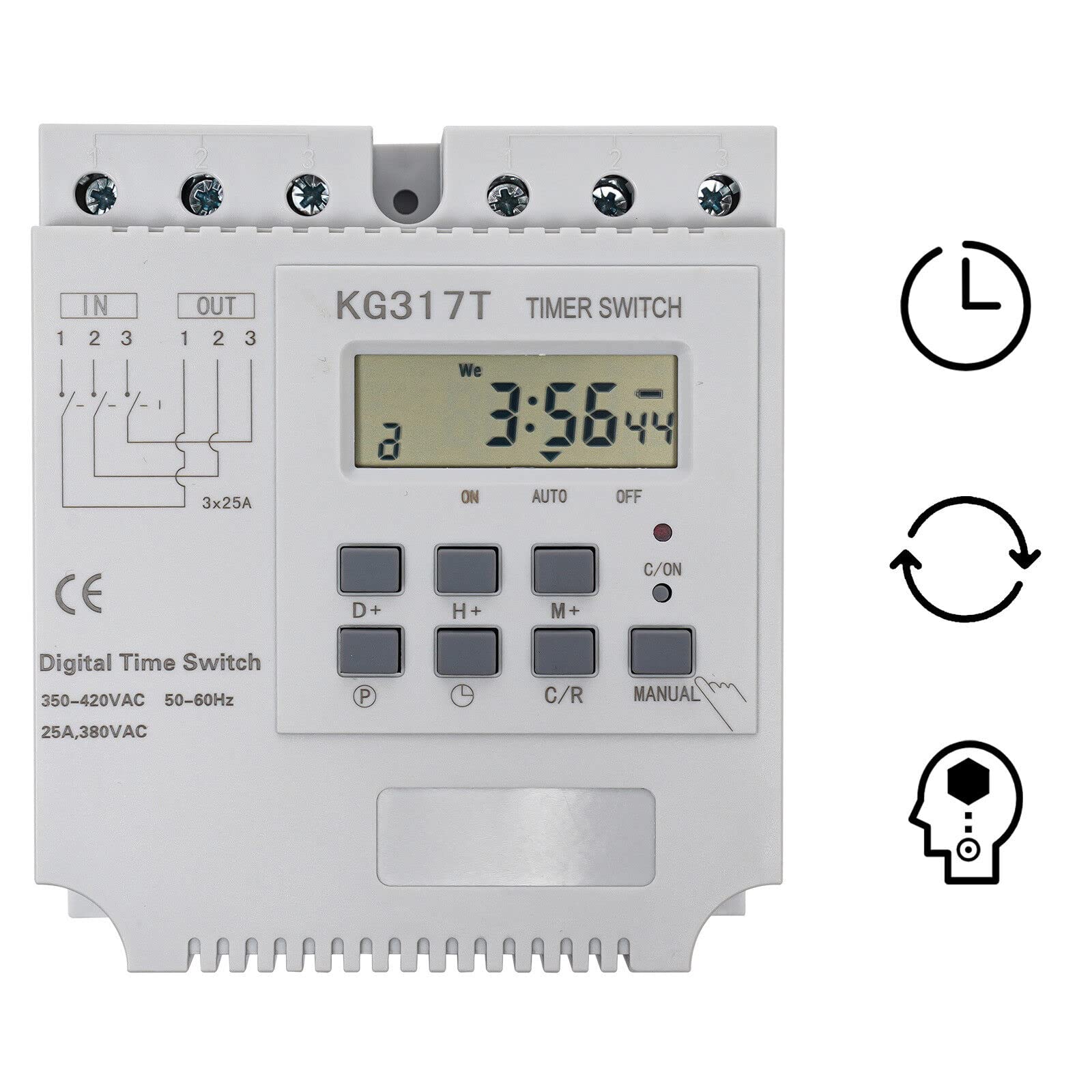 380 V, 3 fasi, programmabile, timer programmabile, 25 A, timer programmabile, timer programmabile