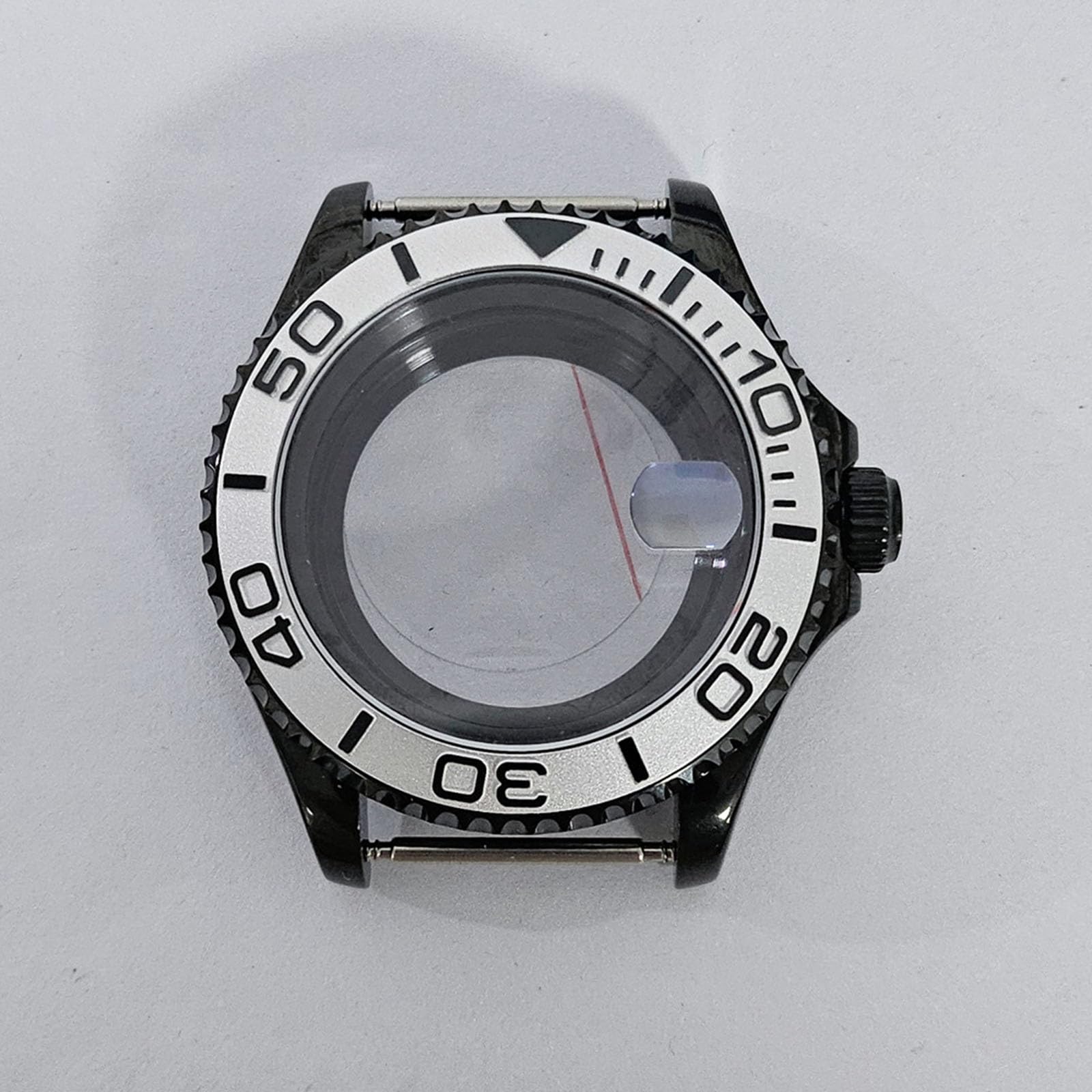 40 mm Uhrengehäuse Saphirkristallglas Passend für NH35 NH36 NH34 2824 8215 Uhrwerke, 28,5 mm Zifferblatt Uhrenreparaturteile (D Glass Bottom Cover)