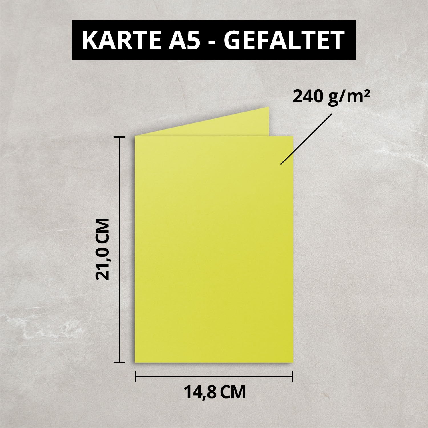 Tarjetas plegables de Gesamtparent, multicolores, tamaño DIN A5, color 25-Limette 200 Karten