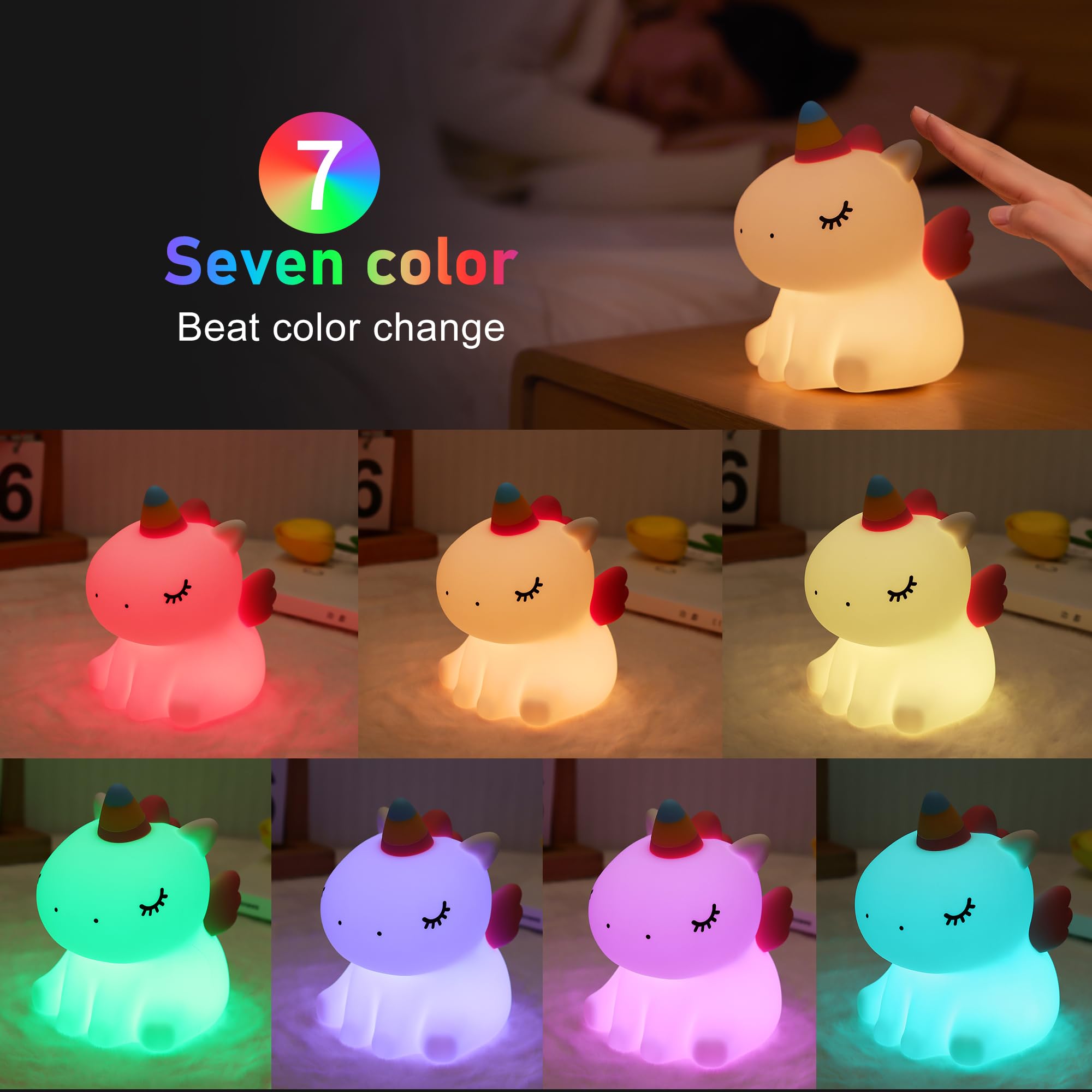Lampada da comodino con luce notturna a forma di unicorno, luce notturna personalizzata per bambini, lampada per camerette per ragazze, lampada da tavolo per bambini, regalo per bambini con nome