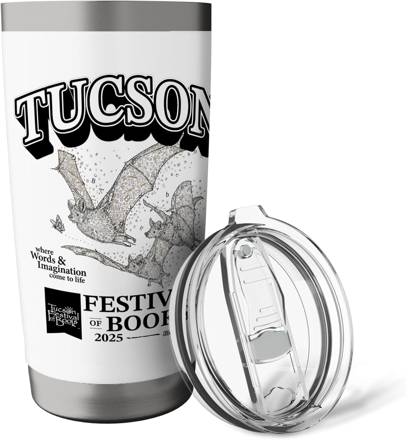 Tucson Festival of Books | Merch | TFOB 2025 | Criter Bat Stainless Steel Insulated Tumbler