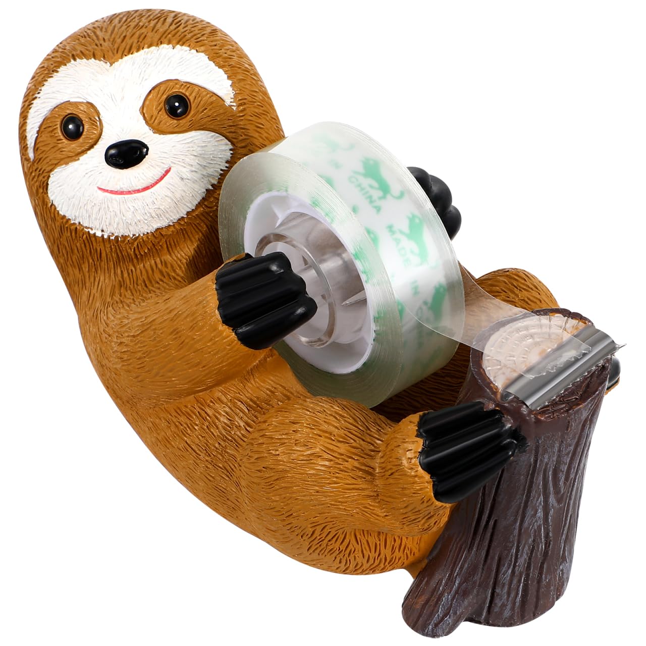 Angoily Animal Tape Dispenser Resin Sloth Staue Washi Tape Cutter Office Tape Holder for Home Office Supplies