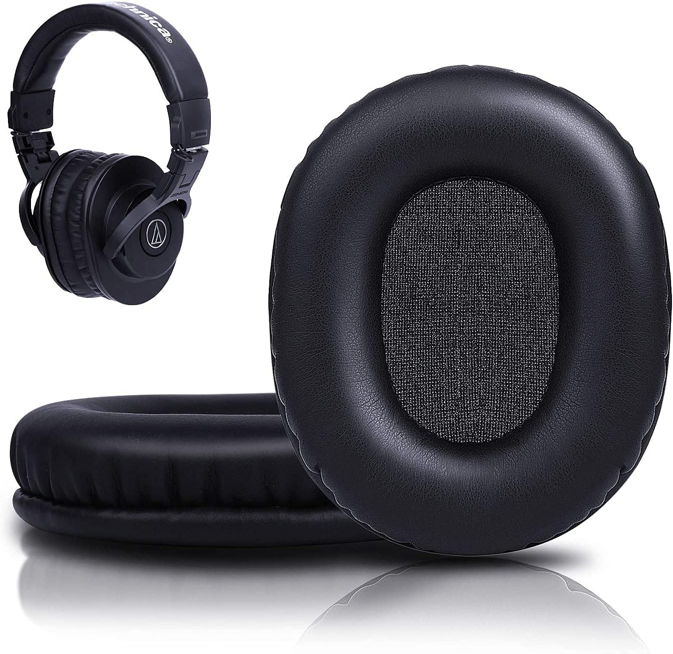 Earpads Compatible with Audio Technica ATH M50X M50XBT M50RD M40X M30X M20X MSR7 SX1 Monitor Headphones, Softer Protein Leather, High-Density Memory Foam