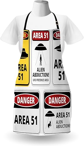 Miniatura 2 de Lunarable Delantal del espacio exterior, letreros de abducción alienígena de cómic, área de composición 51, concepto de fantasía de presencia OVNI,