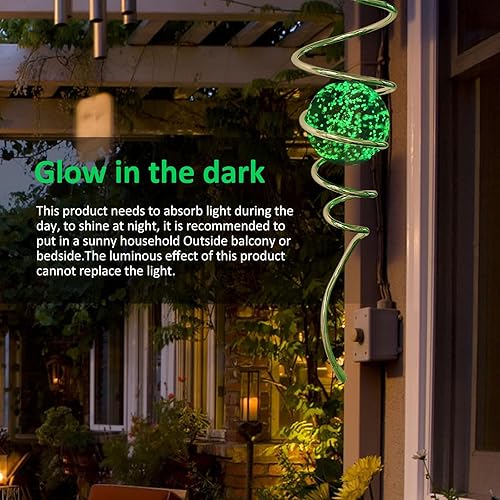 Miniatura 3 de Girador de viento que brilla en la oscuridad, bola de observación en espiral, cola en espiral decorativa, estabilizador de viento, atrapador de sol,