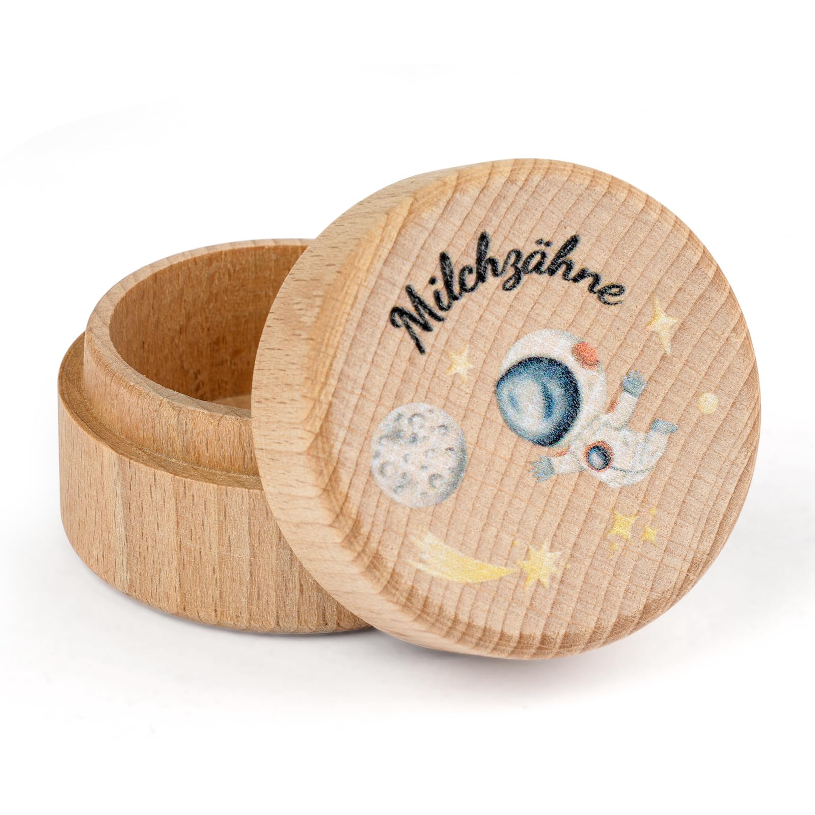 Tikplus Zahndose Milchzähne, Holzdose Milch Zähne, Zahndose Milchzahndose Junge & Mädchen - zur Taufe und Geburtstag Geschenke für Neue Eltern