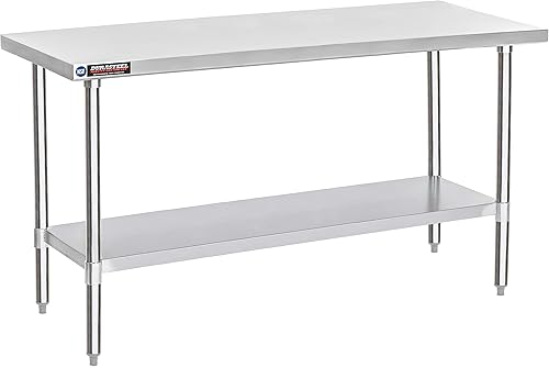 Miniatura 48 de DuraSteel 24x12 Pequeña Mesa de Acero Inoxidable - NSF Metal Angosta Comercial para Preparación de Alimentos, Mesa de Trabajo Lateral con Estante