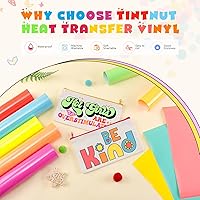 Vista 3 de Tintnut Vinilo HTV de Neón - 10 Hojas de 12 X 10 pulgadas Vinilo de Transferencia de Calor Neón Pastel Vinilo para Planchar para Camisetas Bricolaje