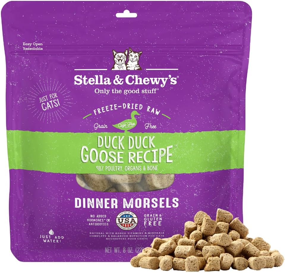 Freeze-Dried Raw Duck Duck Goose Dinner Morsels Grain-Free Cat Food, 9 oz