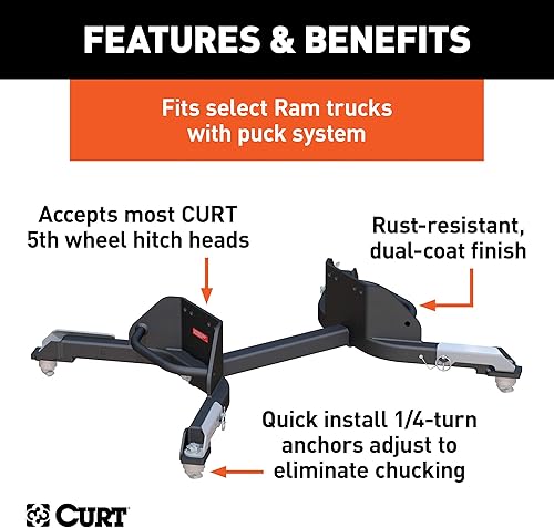 Miniatura 3 de CURT 16021 sistema de soporte con 5 patas de rueda para Ram