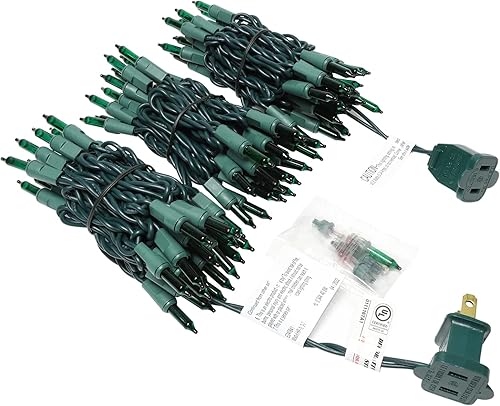 Miniatura 7 de Guirnalda de luces verdes de alambre verde de 19.6 pies, 100 luces incandescentes de Navidad