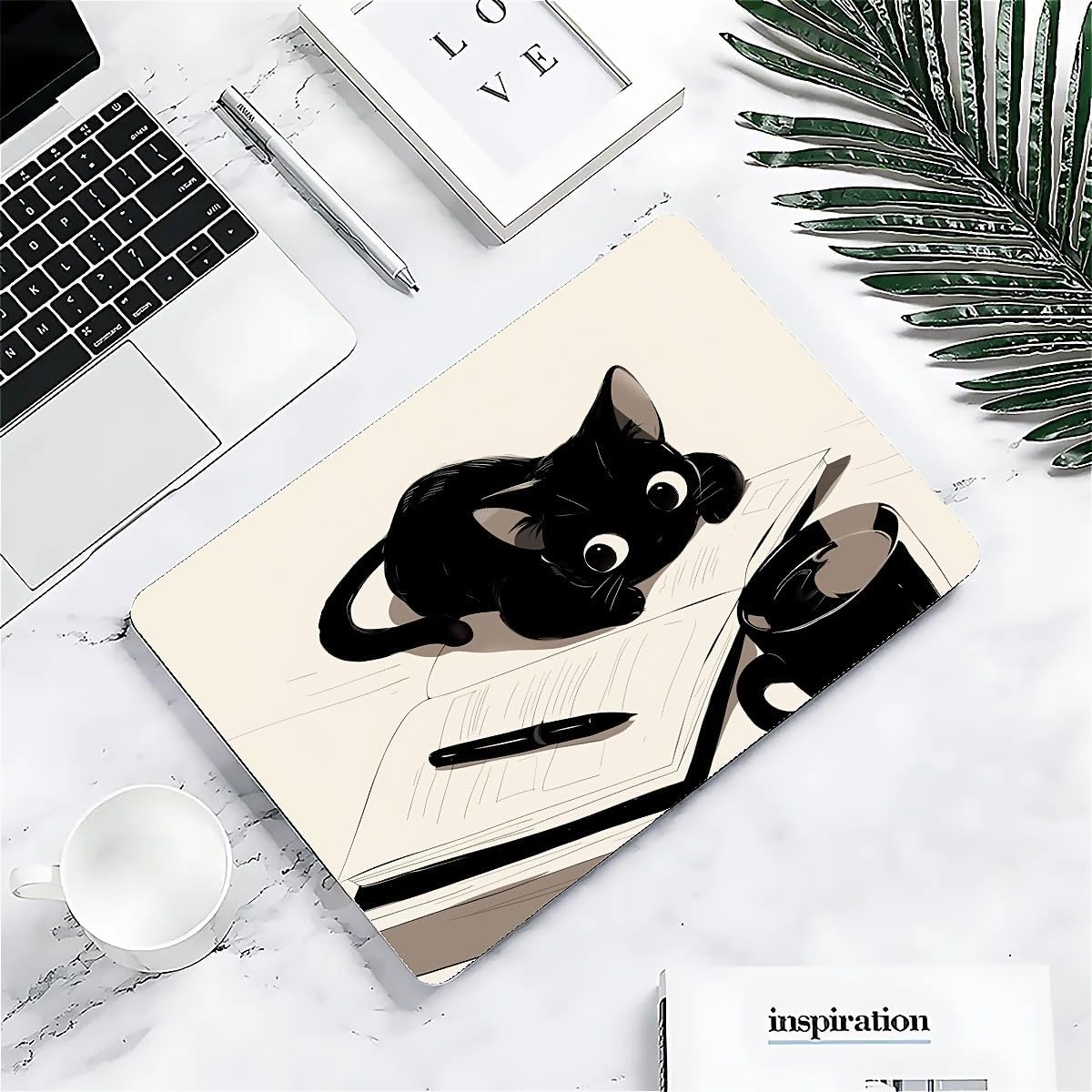 Compatible with MacBook Air 15 Inch Case 2023 M2 Chip Model A2941, Plastic Hard Shell Case for Mac Air 15 with Touch ID (2023) - Cute Black Kitten