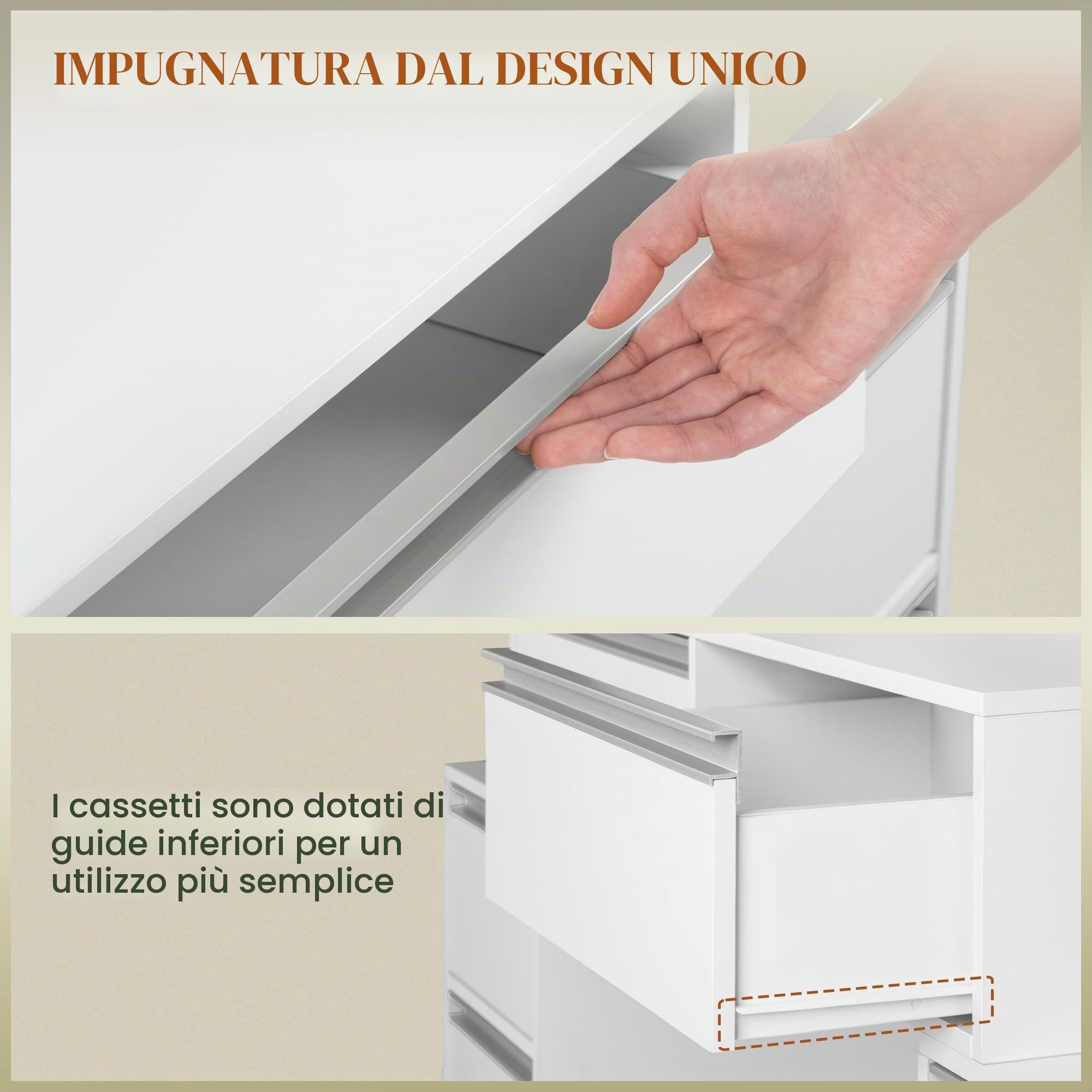 HEXCELEN 135cm Toeletta Trucco con Specchio, Bianco-Argento