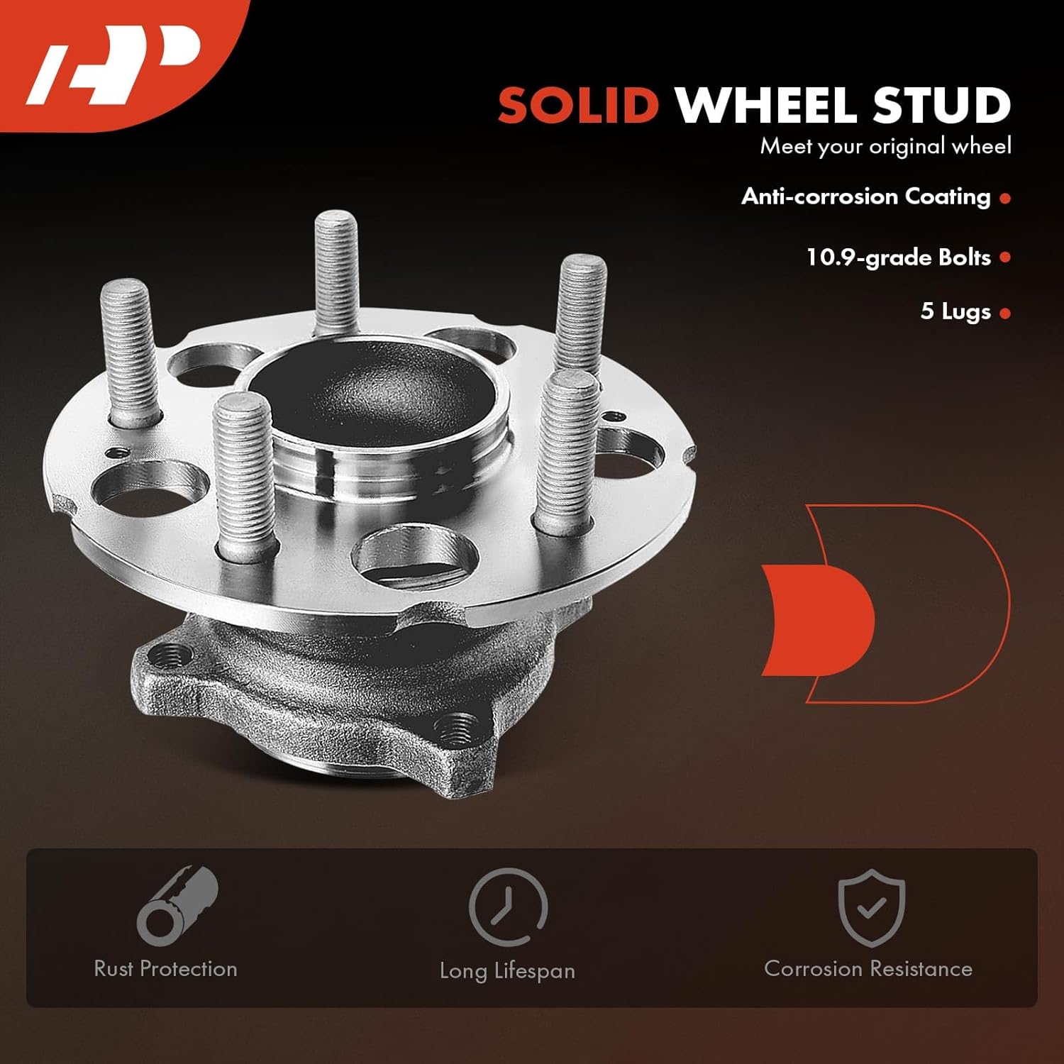 A-Premium 2 x Rear Wheel Bearing and Hub Assembly with 5-Lug Compatible with Honda CR-V 2007-2011, Accord Crosstour 2010-2011, Crosstour 2012-2015, FWD Only