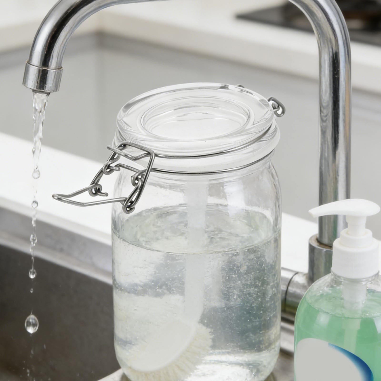 Coperchi a Clip Ermetici per Barattoli in Vetro 10 Pezzi | 500ml 17 Oz, Acciaio Inossidabile, per Farina e Caffè, Adatti a Conserve e Sottaceti