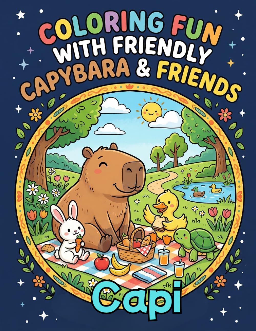Capi the Friendly Capybara: 40 Cute Coloring Pages for Kids Ages 4–9 (Little Bright Minds Collection)