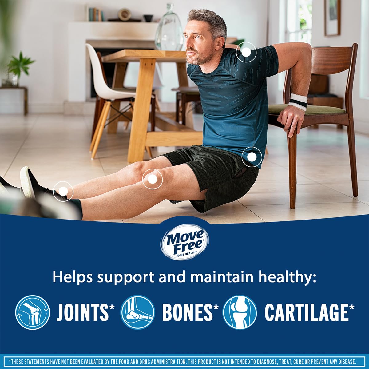 Move Free Advanced Glucosamine Chondroitin MSM + Vitamin D3 Joint Support Supplement, Supports Mobility Comfort Strength Flexibility & Bone + Immune Health - Tablet, 3x120ct Bottles (120 servings)* — Amazon image 6
