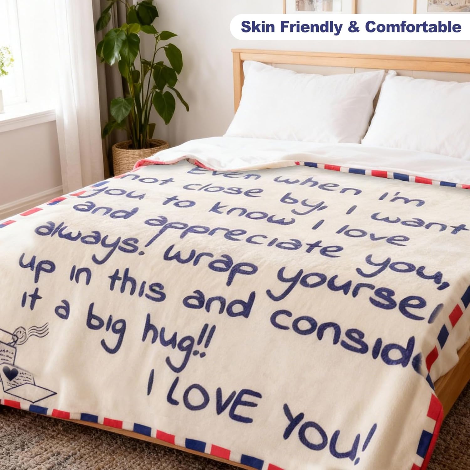 60 x 50 Inches Flannel Blanket for Mom Ultra-Soft Cozy Throw with Heartfelt Message... - Image 4