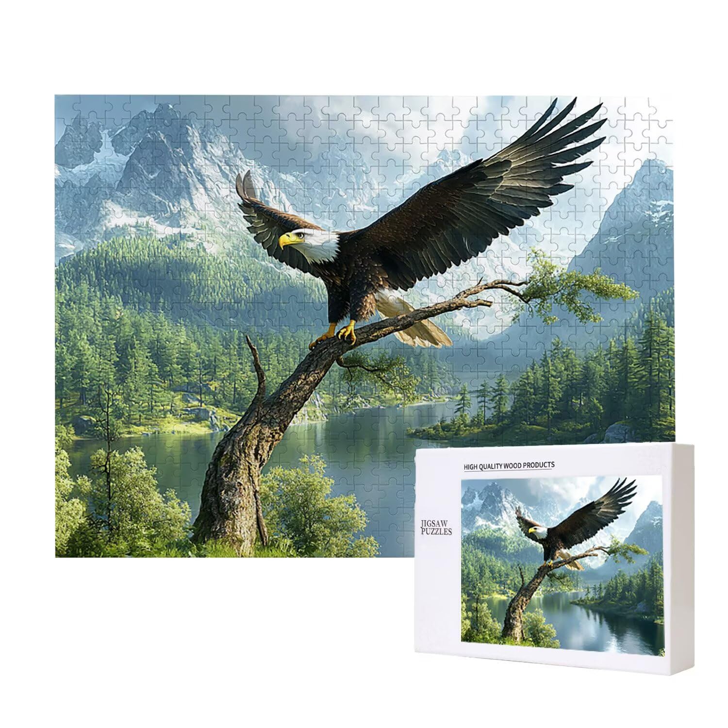 Drewniane puzzle dla dorosłych 1500 sztuk | Widok orła | Zabawki edukacyjne | Puzzle dla dorosłych i dekoracje rodzinne | Rozmiar 87 x 57 cm | Prezent dla dorosłych | Prezenty świąteczne (rozmiar