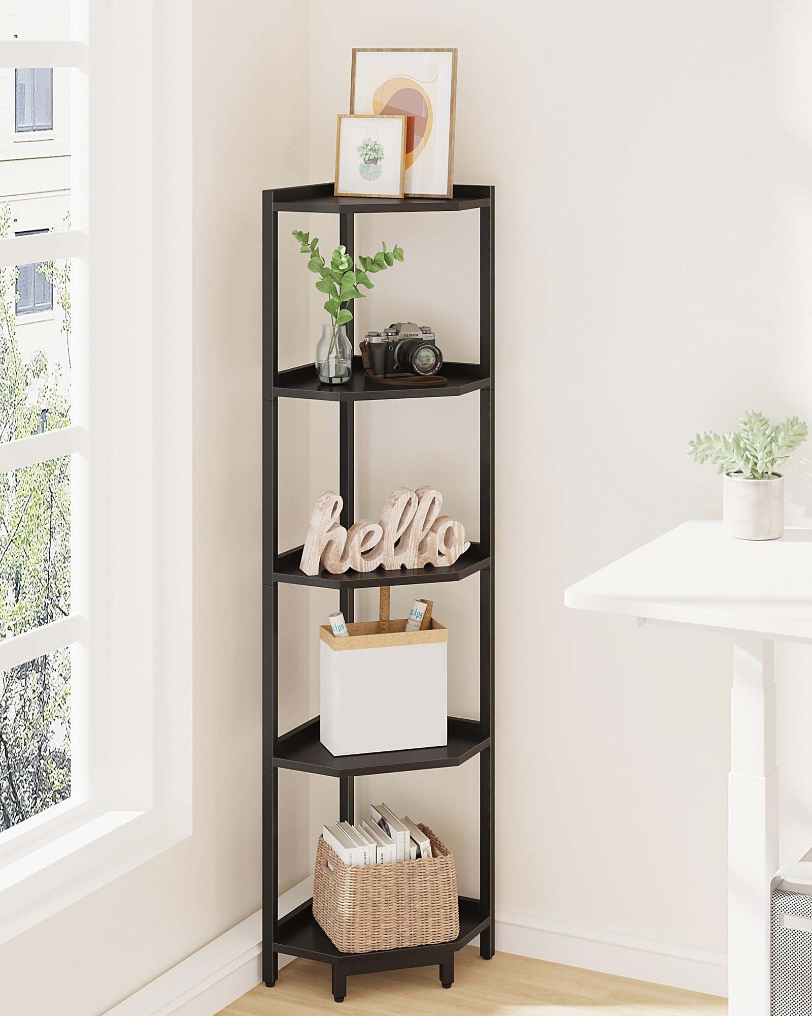 Amazon.com: Hzuaneri Corner Shelf Stand, Corner Bookshelf, Storage