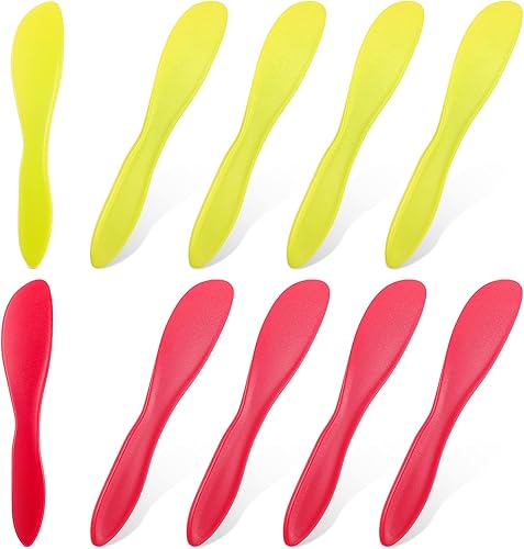Esparcidor de mantequilla de plástico, 10 cuchillos multiusos para mantequilla, cuchillos versátiles para glaseado de queso suave, 7 x 1.4 pulgadas