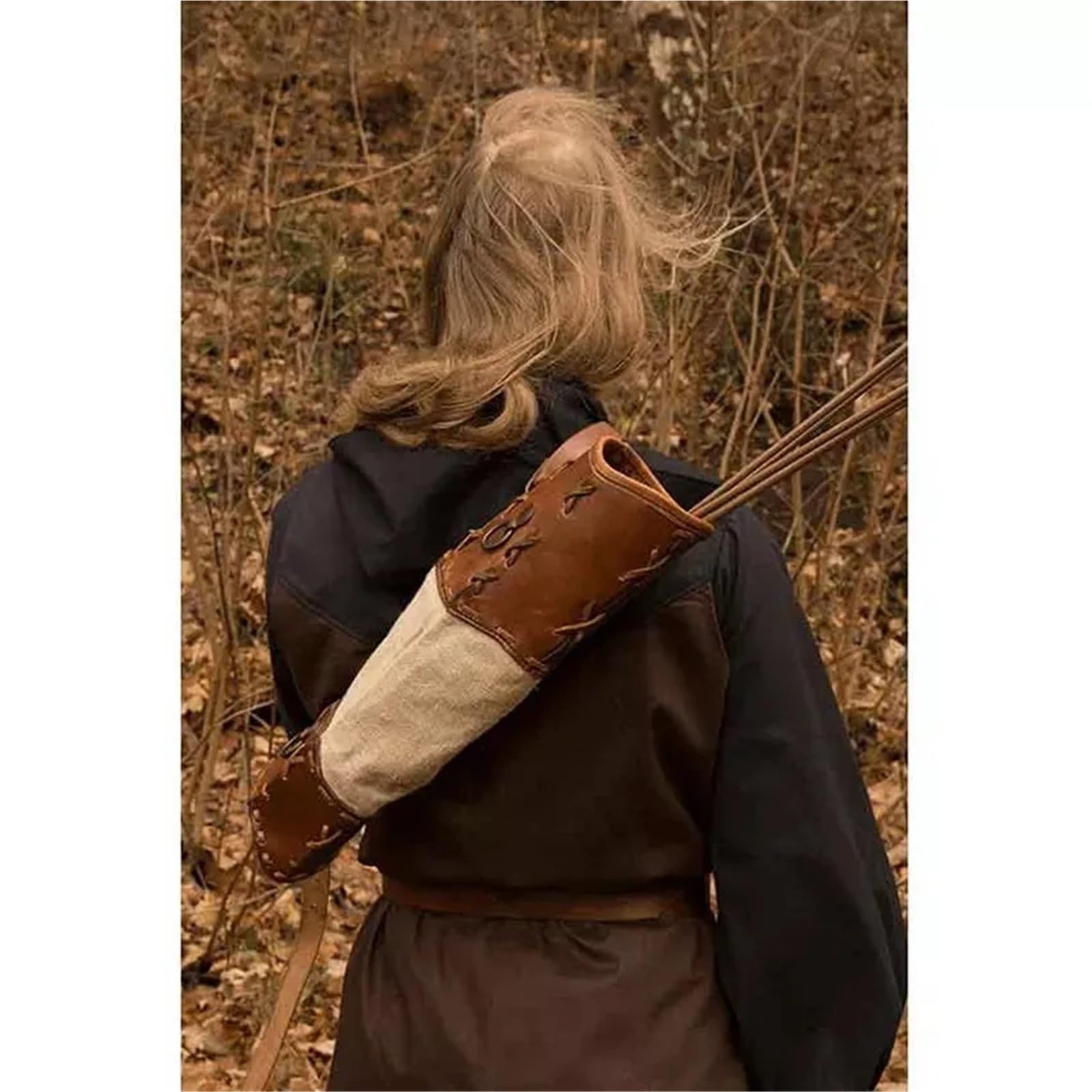 Carcaj para Flechas Tiro con Arco aljaba Cuero Espalda Flecha Titular Bolsa Funda Hombro cinturón Arquero Traje Accesorios para Tiro Al Blanco Colgante