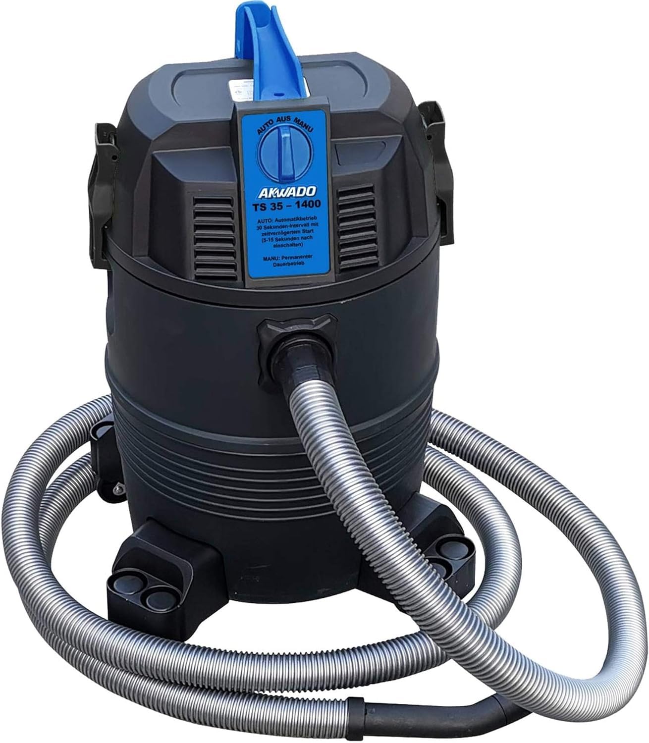 SunSun Akwado: 4in1 Teich- & Poolreiniger, Nass- & Trockenreiniger, 1400 Watt, Schwarz, Kunststoff, 35 Liter Tank, 4m Saugschlauch, 1,5m Ablaufschlauch, Schlammsauger, Pool- & Teichreiniger
