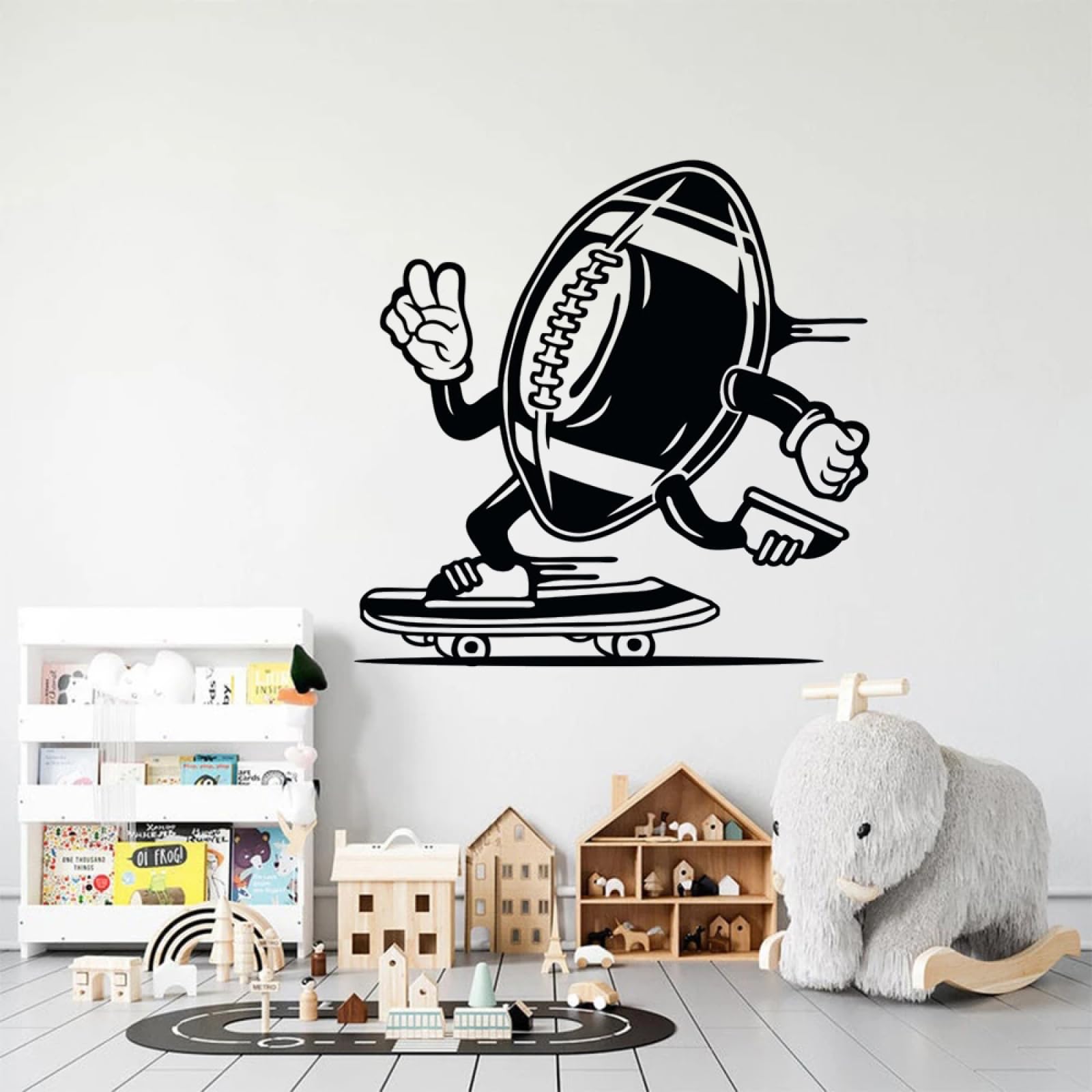 HUANYIN American Football Wall Sticker Kids Bedroom Decoration Mural Football Player Poster Removable Vinyl appliqué, 55x57cm
