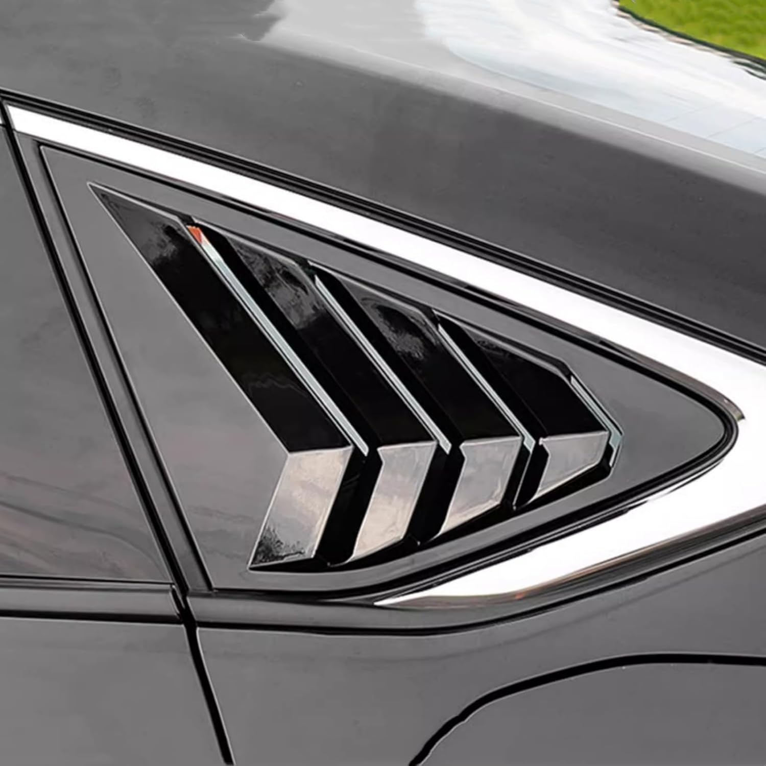 for Honda Accord Sedan 2023 2024 2025 Rear Side Window Louvers,Racing Style Louvers Air Vent Scoop Shades Cover Blinds 1Pair (Glossy Black)