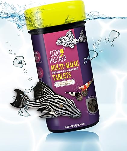 Miniatura 1 de GOOD PARTNER Purify Series para obleas de algas Pleco Food, espirulina para peces de caracoles, plecos, comedores de algas y comederos inferiores,