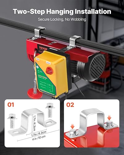 Miniatura 6 de VEVOR Polipasto eléctrico inalámbrico de 1320 libras, cabrestante de alambre de acero eléctrico de 1150 W 110 V con control remoto inalámbrico