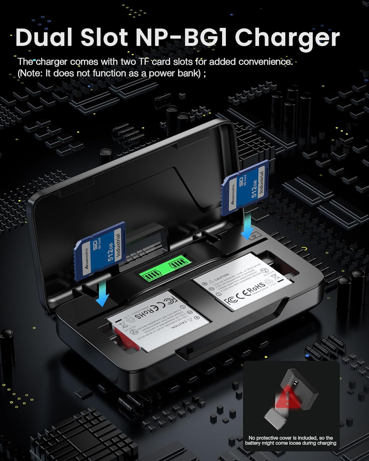 2-Pack NP-BG1/NP-FG1 Battery with Dual Charger for Sony Cybershot DSC-HX5V, DSC-HX9V, DSC-W30, DSC-W35, DSC-W50, DSC-W55, DSC-W70, DSC-W80, DSC-W290, DSC-H10, H20, H50, H55, H70, H90 - Image 7