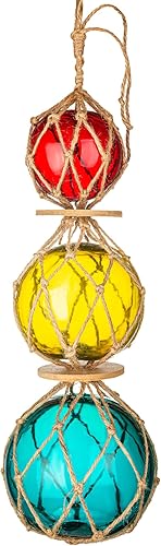 Miniatura 8 de Decoración costera de playa, decoración náutica con flotadores de pesca de cristal, bolas de boya de vidrio aguamarina de 3 pulgadas, 4 pulgadas,