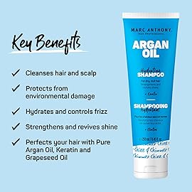 Marc Anthony Argan Oil Shampoo with Keratin - Moisturizing & Revitalizing for Dry, Dull Hair - Repairs, Strengthens & Enhances Shine with Nourishing Moroccan Argan Oil