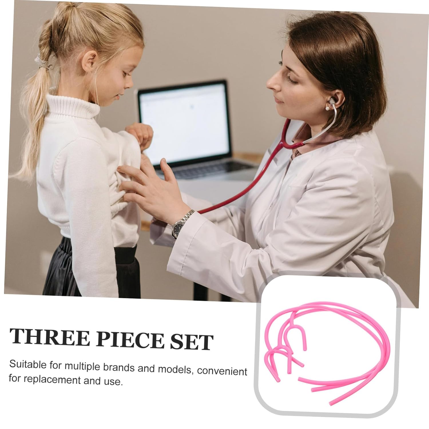 MAGICLULU 3pcs Tubing Tubes Replacement Tube Tag Parts Clear Tubing Extension Tube for Nurses Tube Replacement Name Adapter Extension Tubing Replacement Pink